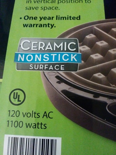 Presto 03510 FlipSide Belgian Waffle Maker Ceramic Nonstick Brushed SS Exterior