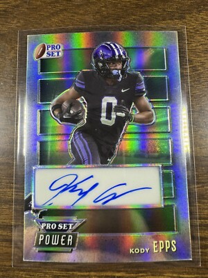 2024 Leaf Metal Pro Set Power Football Kody Epps Auto 7/15 Silver Prismatic SP