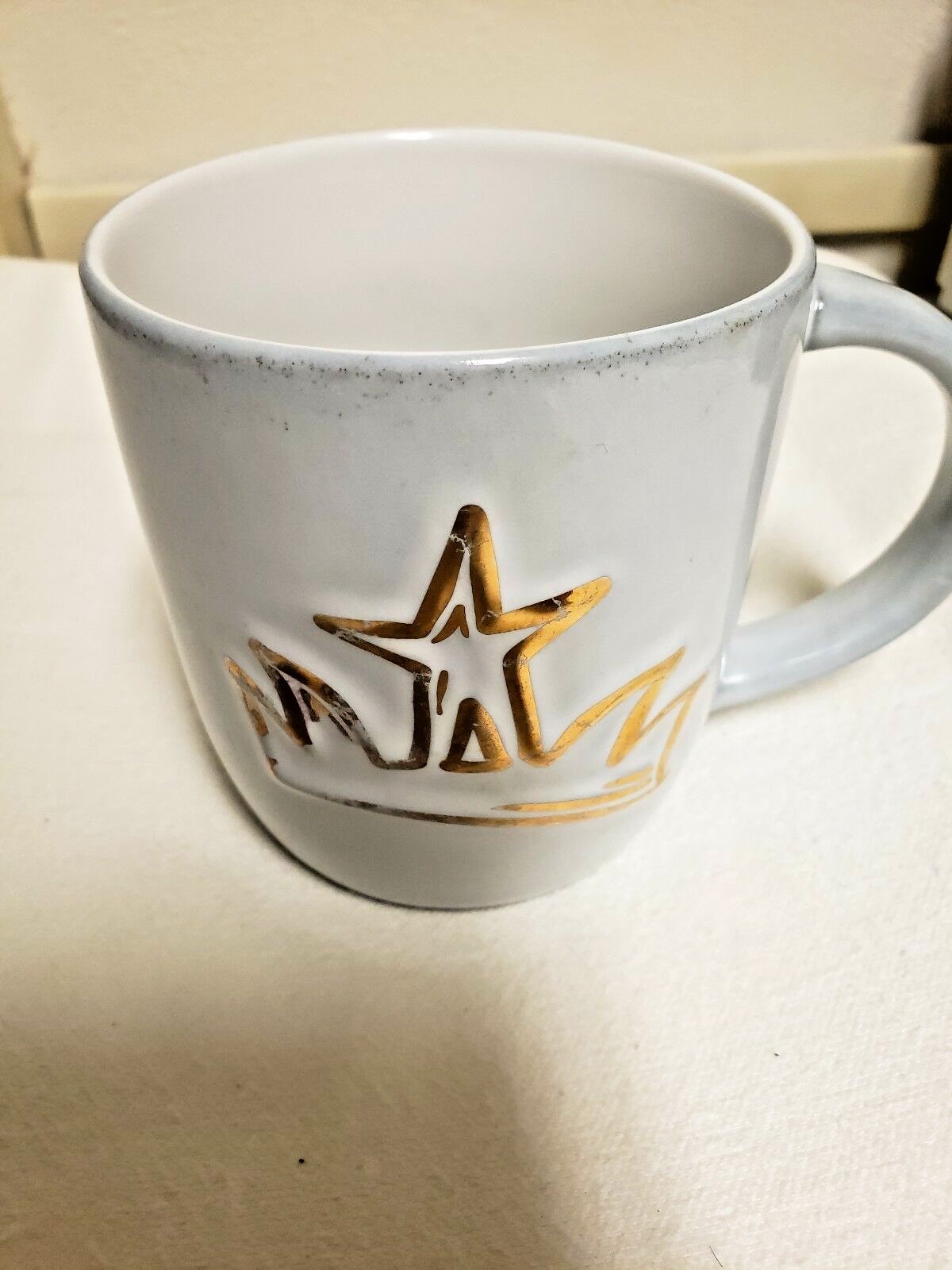 Starbucks 2016 Anniversary Siren Mermaid Gold Crown White Coffee Mug. 14 fl oz.