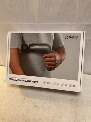 Naipo NPMG-2008 Black Lightweight Auto Speed 4 Heads Fitwave Massage Gun