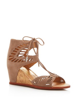 

Женские кожаные босоножки на танкетке Linsey Minmond Beige Cork DOLCE - GABBANA, Бежевый, LINSEY
