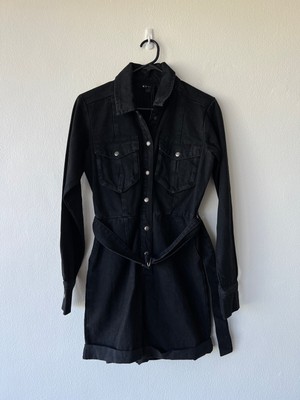 new Ksubi dress playsuit overalls romper hazard short top extra small xs 6 black