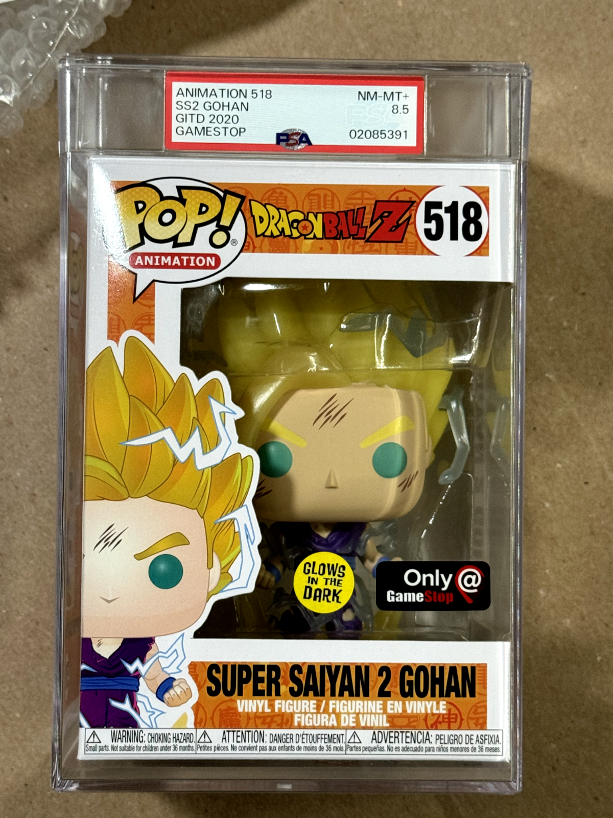 Funko Pop! Dragon Ball Z Gohan SS2 GITD GameStop Exclusive PSA 8.5 | eBay