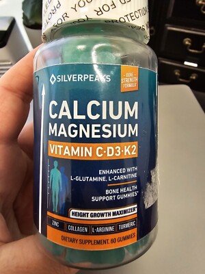 Silverpeaks Calcium Magnesium Vitamin C & D3 & K2, Height Growth Maximizer 60 ct