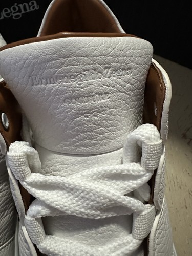 Pre-owned Ermenegildo Zegna $950  Couture Leather Sneakers White Size 7 Us/40 Eu