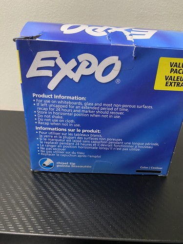 NEW OPEN BOX EXPO 36CT Dry Erase Markers Low Odor Ink CHISEL TIP