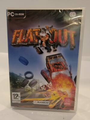 FlatOut PC 2 disc CD-ROM PC Standard Edition, SEALED shrink wrap 2004 Bugbear