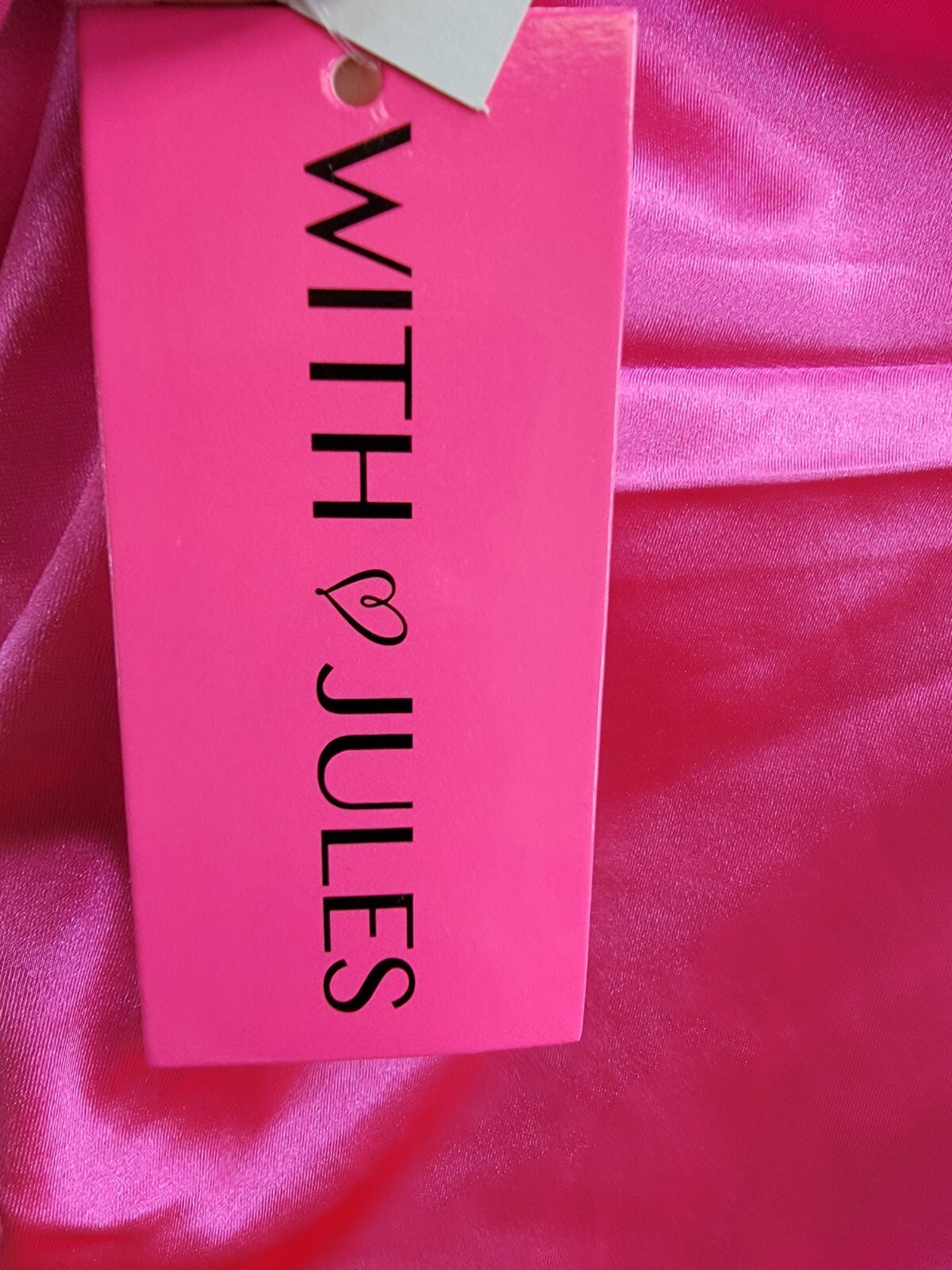 With Jules Long-Sleeve Ruched Dress Girls' XL Bright Pink Straight Neck Pullover - Picture 15 of 16