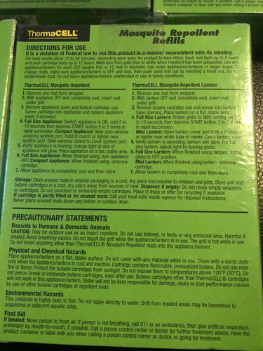 LOT OF 5 BOXES OF ThermaCELL Mosquito Repellent Refills Butane Cartridges & mats