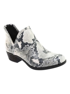 

Женские черные кожаные ботильоны LUCKY BRAND со змеиным принтом и разрезами по бокам, длина 7,5 м, Черный, LK-BALEY2