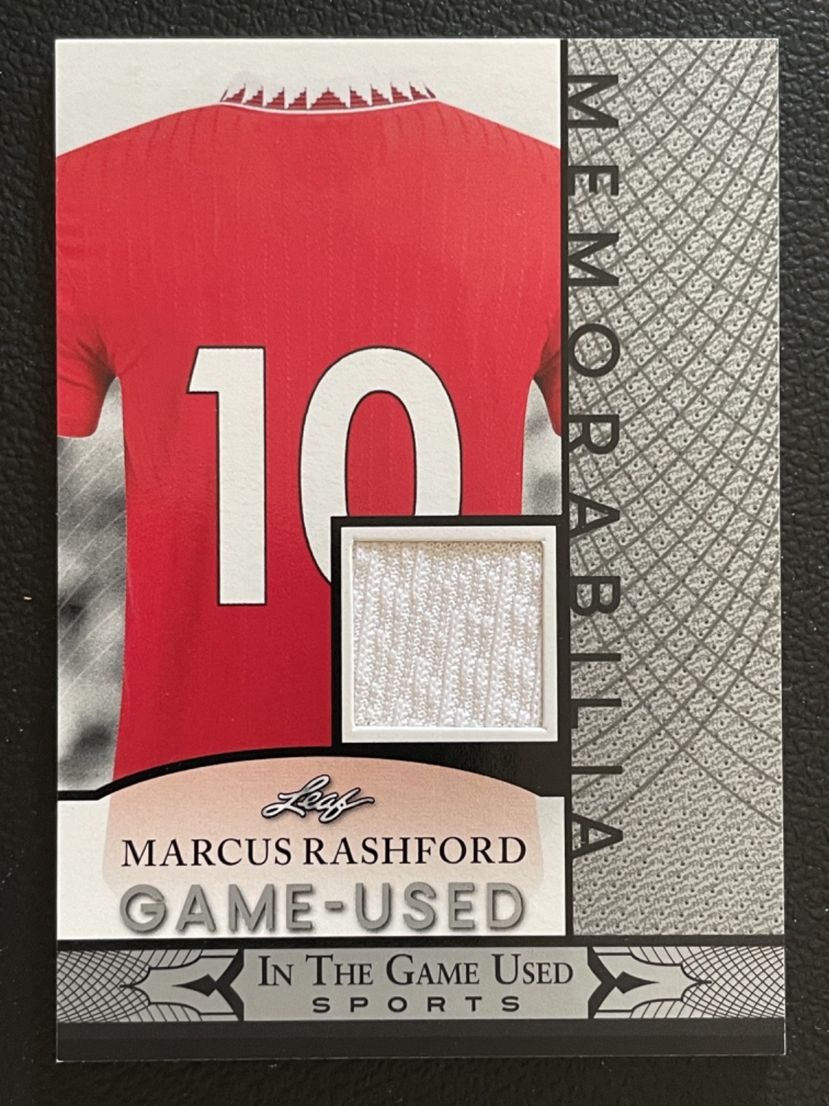 2024 Leaf In The Game Used Memorabilia Silver Marcus Rashford Jersey