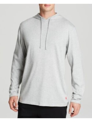 

RALPH LAUREN Intimates Серая рубашка для сна с вышитым логотипом на подоле Пижамный топ, Серый