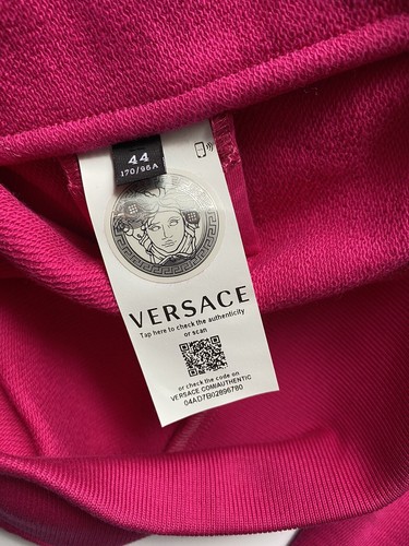 Pre-owned Versace $950  Women's Medusa Hooded Pink Jacket 10 Us (44 Euro) A231242 It