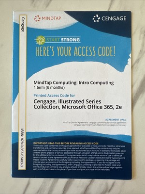 Sealed MindTap Cengage Illustrated Microsoft Office 365 2nd Edition Access Code
