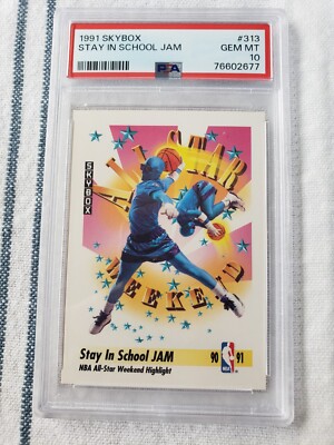 1991-92 Skybox Stay in School Jam Hornet PSA 10 Gem Mint #313 Low Pop