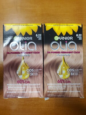 2 Pack: Garnier Olia Permanent Hair Color *#8.22 Medium Rose Gold* R7P6a