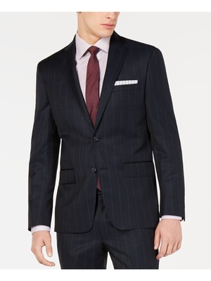 

Темно-синяя однобортная полосатая куртка DKNY из смесовой шерсти, Navy, DGAN14FW0037