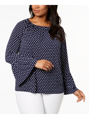 

Женский темно-синий топ с расклешенными рукавами MICHAEL KORS Swing Fit Plus, Navy