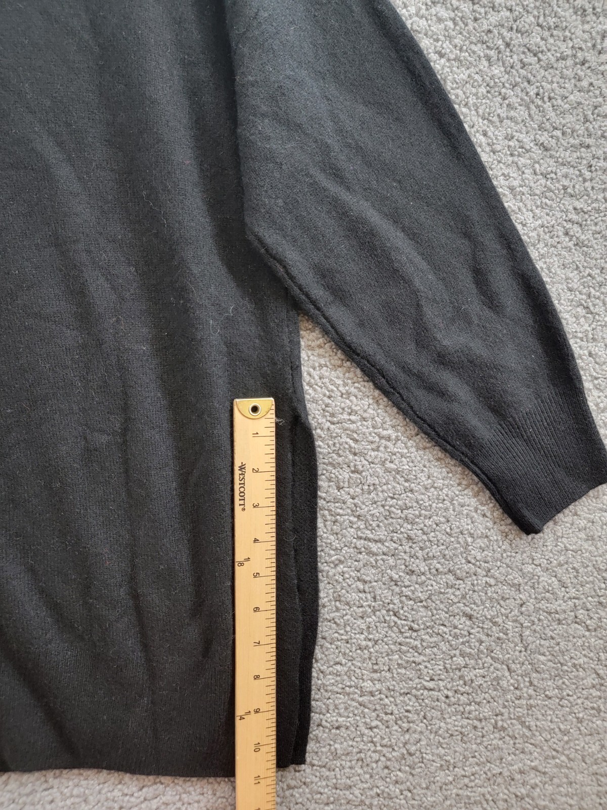 C by Bloomingdale's Cashmere Boat Neck Asymmetrical Sweater Women's M Black - Picture 17 of 19