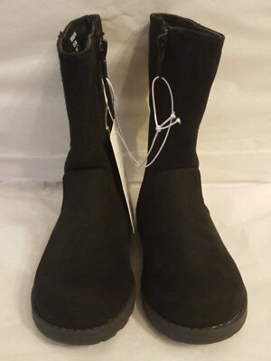 Cat & Jack Little Girls Reva Ruffle Boot Black Size 7
