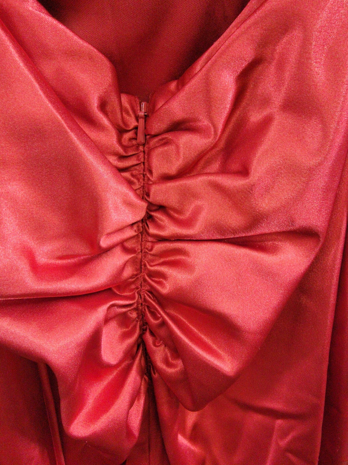 Blondie Nites Draped Lace-Up Satin Gown Juniors' 3 Red Back Lace Zip Closure - Picture 9 of 15