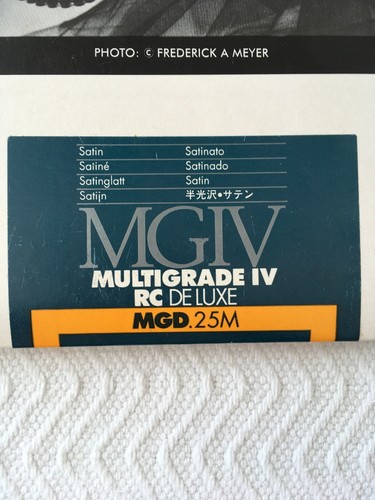 Ilford Photographic Paper 8X10 Satin Multigrade IV RC DELUXE 25 Sheets; Sealed