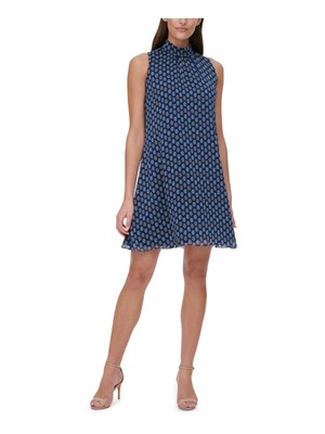 

TOMMY HILFIGER Женское темно-синее мини-платье с бретелькой с цветочным принтом Petites, Navy