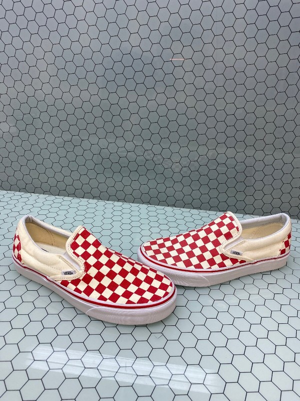 red checkered shoes