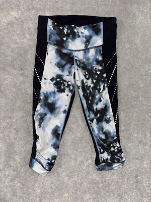 Lululemon Stop At Nothing Crop Black / Mini Blooming Pixie Aquamarine Multi 4