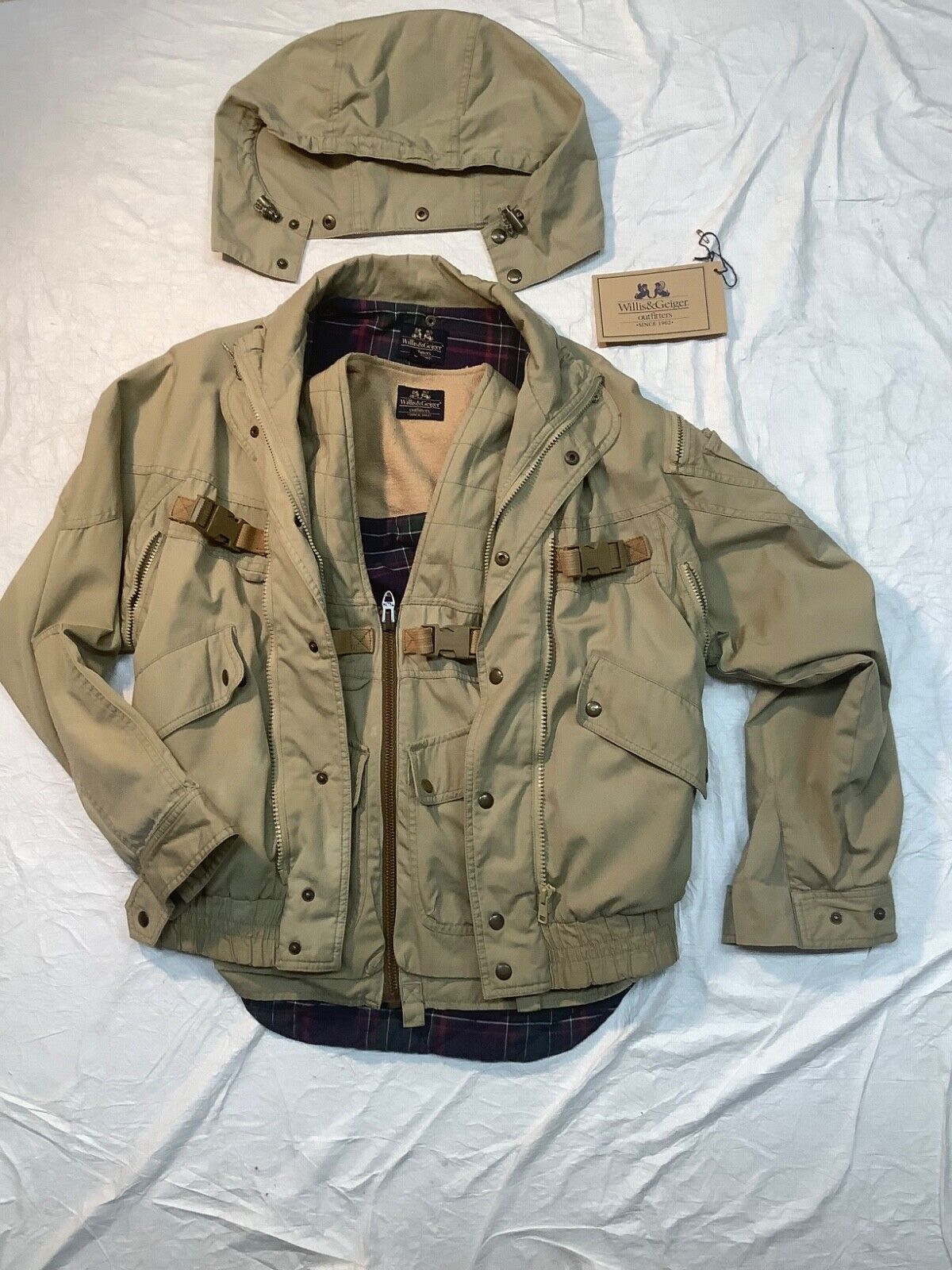 VTG Willis & Geiger Men Hooded Jacket & Vest Sz S Fishing VTG Willis & Geiger Men Hooded Jacket & Vest Sz S Fishing