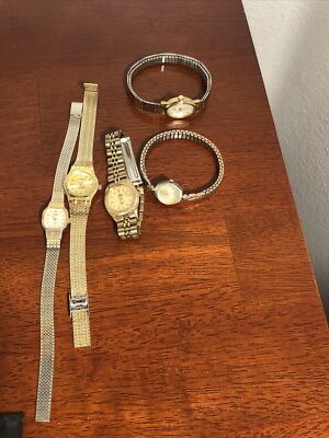 Mixed Lot of 5 Vintage Women's Watches Citizen Sharp Timex Orient VX