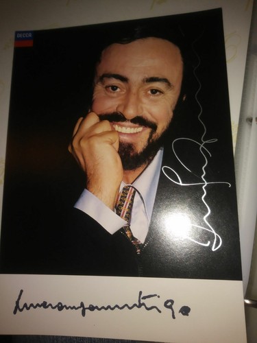 Luciano Pavarotti Signed Photo Card