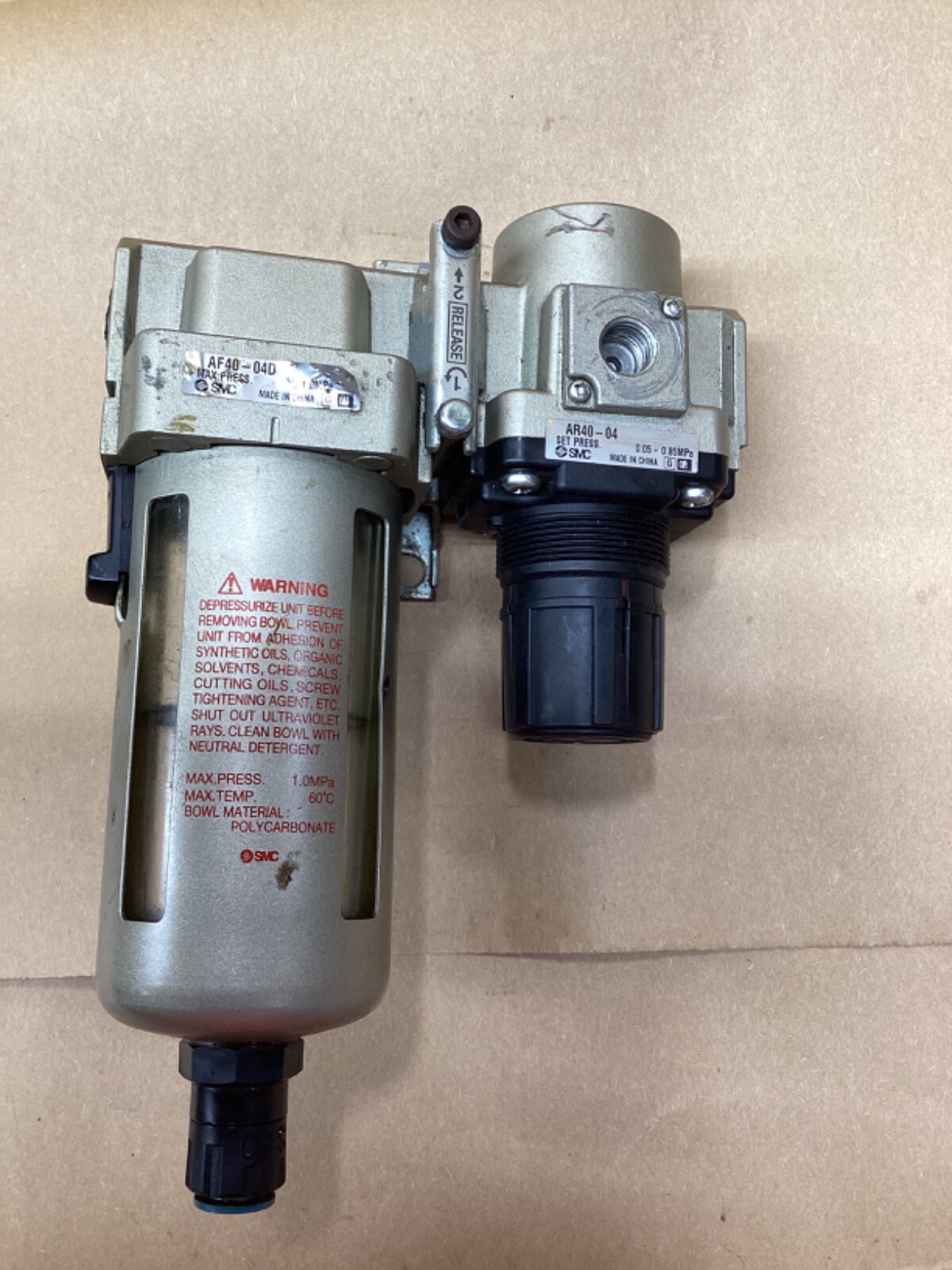 SMC AF40-04D FILTER W/ AR40-04 REGULATOR #103L17 | eBay SMC AF40-04D FILTER W/ AR40-04 REGULATOR #103L17 | eBay