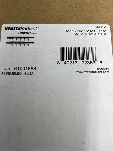 Watts Radiant Heat Manifold Copper 12 Port