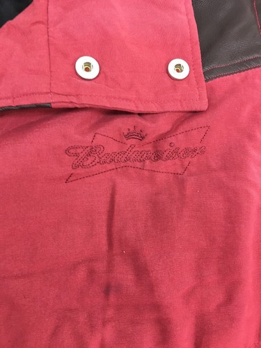 Vintage Budweiser Red Vest Mens XL Red with Brown Shoulders