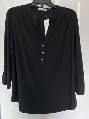 JOIE DE VIVRE WOMEN'S BLACK BLOUSE SIZE 1X NWT