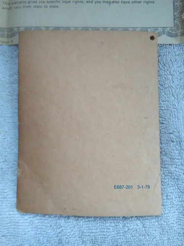 Vintage Seth Thomas  Grandfather Floor Clock owners manual w/ warranty paper