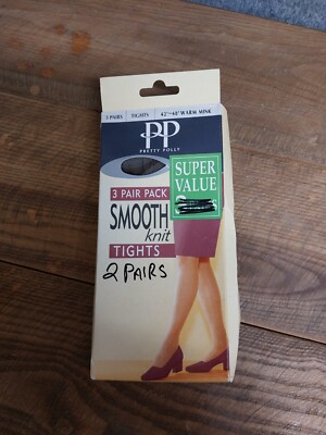 Pretty Polly 2 Pairs Large Warm Mink Smooth Knit Tights