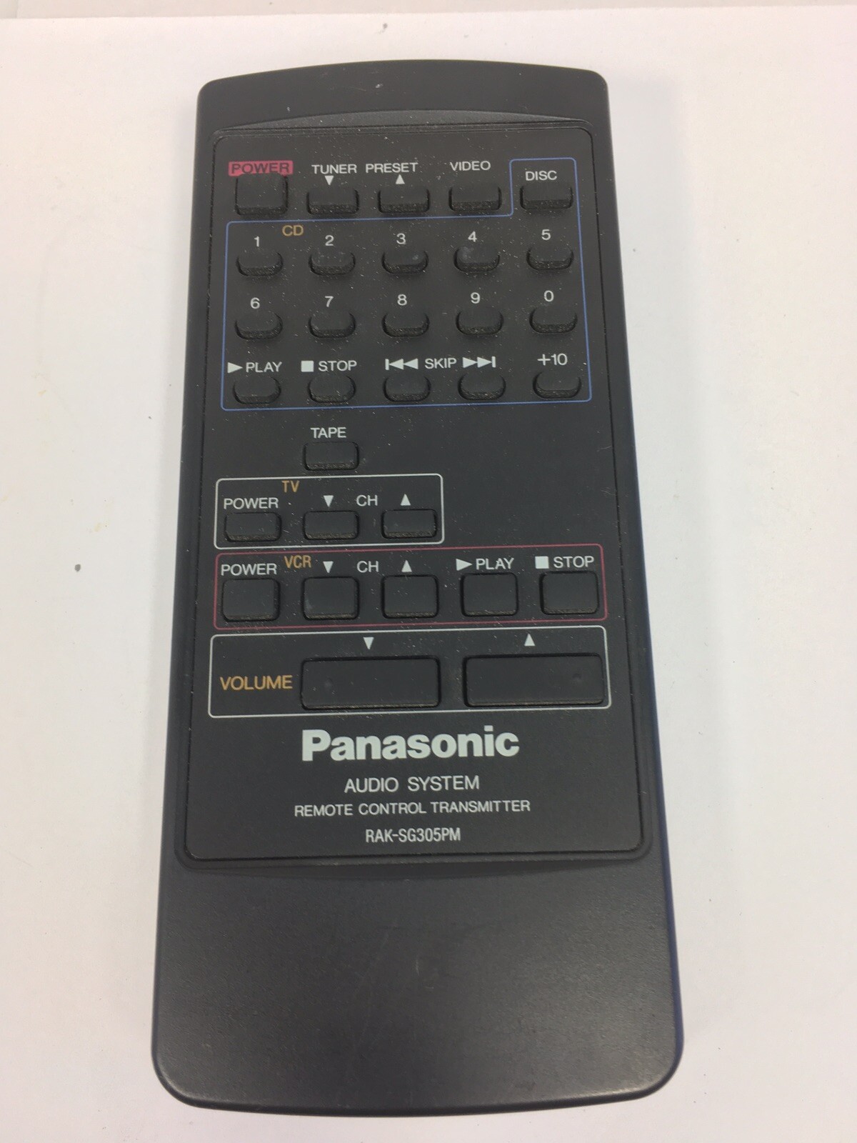 Panasonic RAK-SG305PM A/V System Remote Control SA-H82 HM32 SC-R620