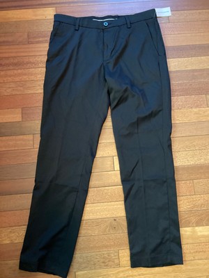 Amazon Essentials Flat Front Polyester Spandex Chino Black 34 x 31