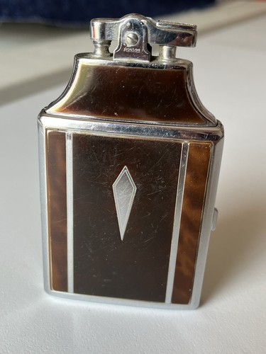 1930's Ronson Art Deco Cigarette Lighter/Case Combo in Good 