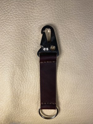 Handmade Horween Shell Cordovan Key Chain Color 8 Clip Clasp Key Ring