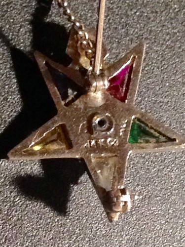 MINTY 14k WHITE GOLD EASTERN STAR PIN 3mm BRIGHT WHITE DIAMOND