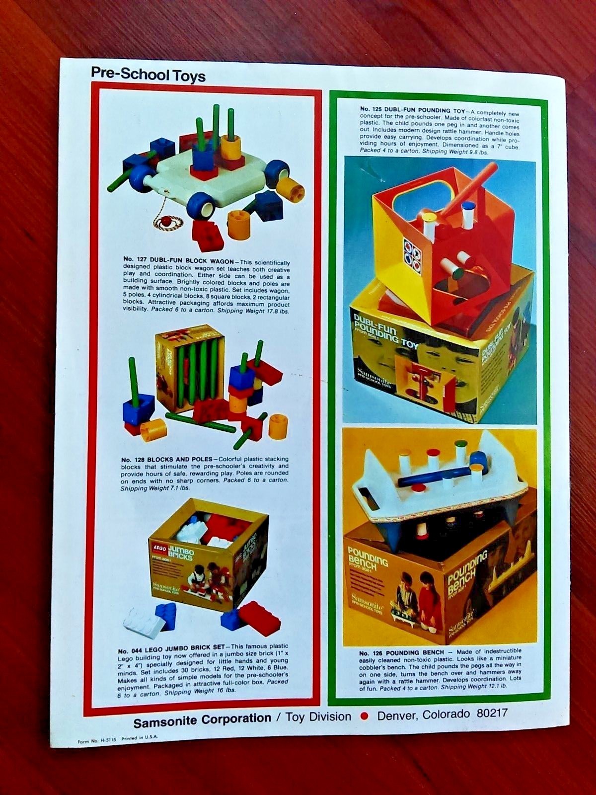 1970 Samsonite Toy Catalog Roller Ice Skates Lacer Racer Mission Space Game