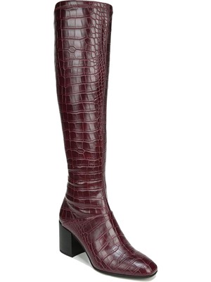 Женские ботильоны FRANCO SARTO Maroon Crocodile Tribute на блочном каблуке 6.5 M WC