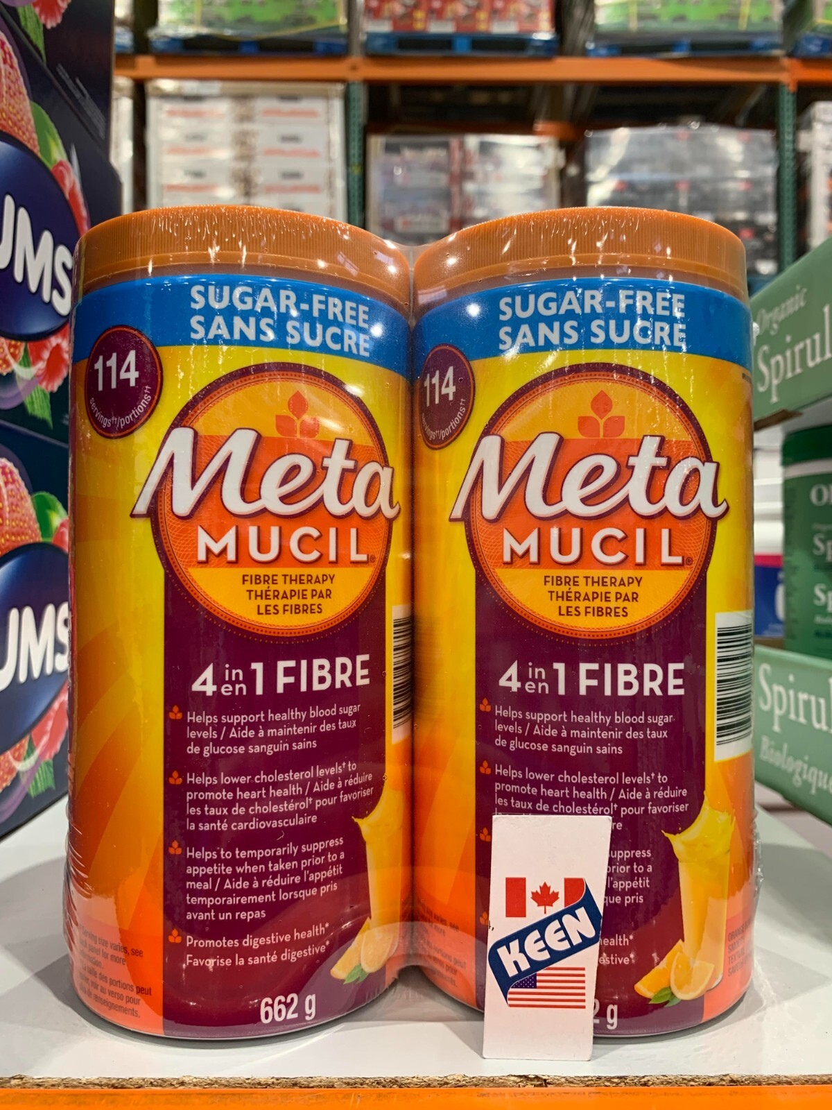 1324 g, 228 servings, METAMUCIL 4in1 FIBER POWDER SUGAR FREE