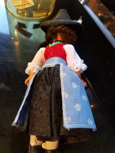 Vintage Hard Plastic Austria  Girl Doll w/ sleepy eyes 7