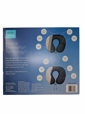 Airia Living ThermaFlip Memory Foam Travel Pillow & Eye Mask Set - Castlerock