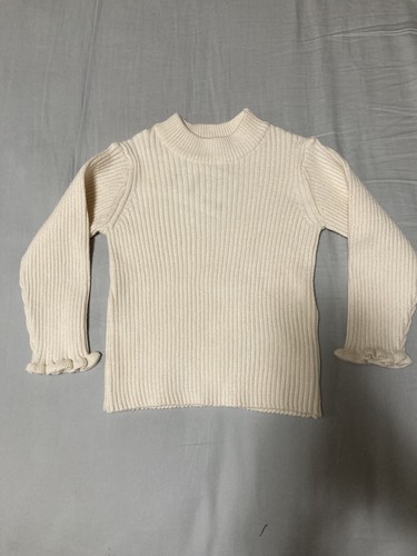 Zara Baby Toddler Girl Ivory Rib Knit Mock-neck Sweater 12