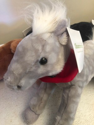 LOT OF 7 VINTAGE WELLS FARGO BANK PONY HORSE PLUSH STUFFED ANIMAL TOY